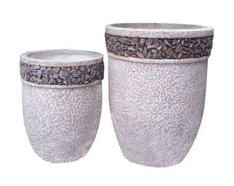 Porcellana Le piantatrici rotonde contemporanee del giardino del cemento cementano i vasi da fiori per il cortile/Camera fornitore